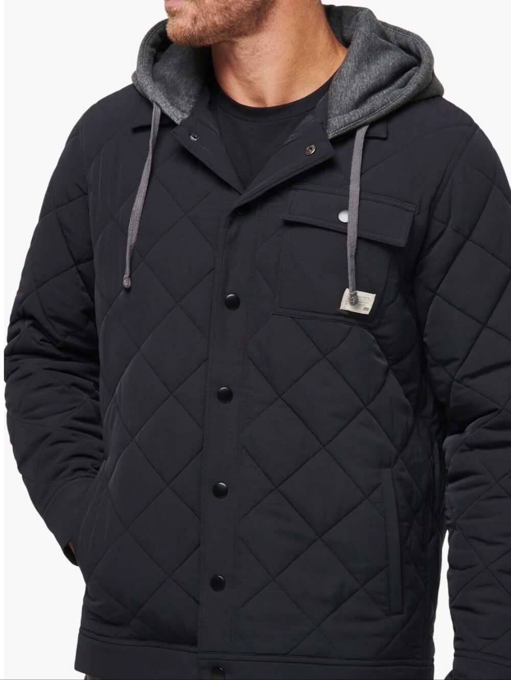 Travis Mathew Grey Quilted Wave Jacket